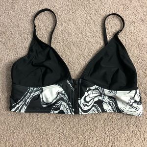 Evil Twin Abstract ZIP Up bralette bikini top